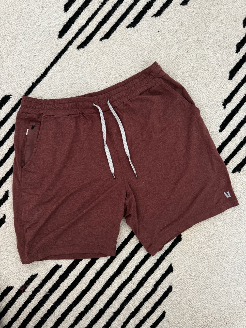 Vuori Men's Maroon Athletic Drawstring Shorts